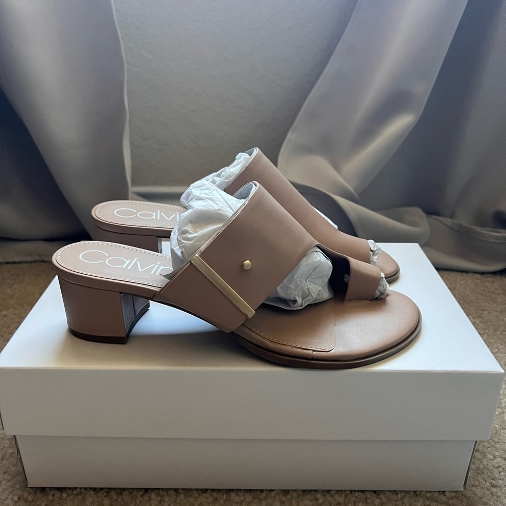 Calvin Klein Cream Mules & Clogs